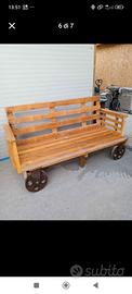 panche divano con ruote in legno 