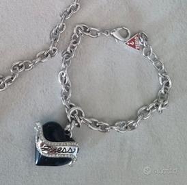 Bracciale con cuore nero Guess