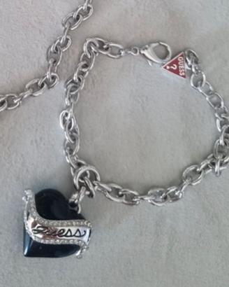Bracciale con cuore nero Guess