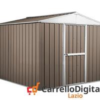 Box porta attrezzi lamiera 276x260cm 7 mq tortora