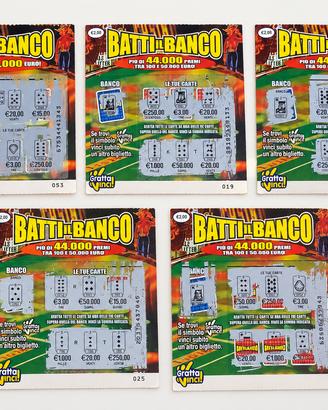 Lotto portafortuna 5 gratta e vinci tutti vincenti