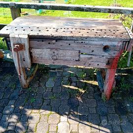 Banco Da Lavoro In Legno Massiccio - Vintage