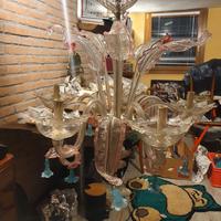 Lampadario vetro soffiato murano anni 50/60