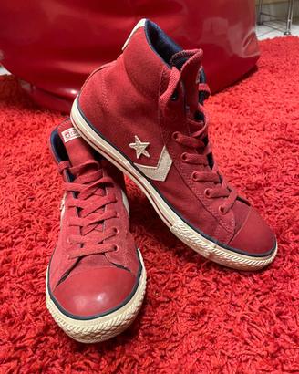 Converse All Star rosse scamosciate nr. 38.5