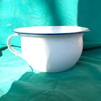 antico vaso da notte Due Leoni metallo