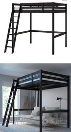 Letto a soppalco Ikea nero
