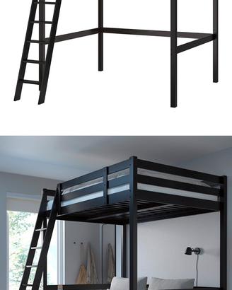 Letto a soppalco Ikea nero