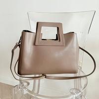 Borsa in vero cuoio color tortora