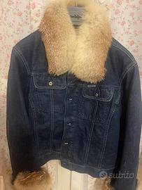 Giubbotto jeans con pelliccia