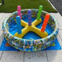 Piscina + gioco d’acqua + telo per bambini