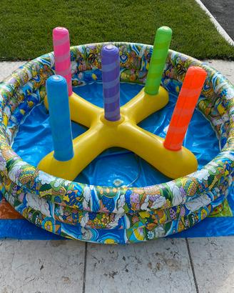 Piscina + gioco d’acqua + telo per bambini