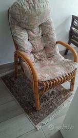 POLTRONA IN VIMINI ANNI 60