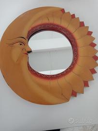 specchio con cornice in legno