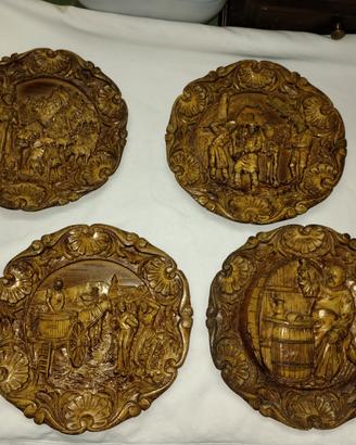 piatti in legno intarsiato 