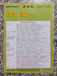 Opuscolo guida schema elettrico TV Mivar anni '90