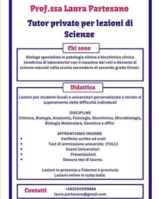 Chimica/Biologia Semestre Medicina Test Sanitarie