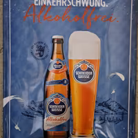 Plakat insegna birra Schneider alkoholfrei