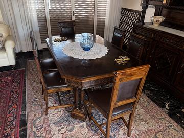 Set tavolo+ 6 sedie in legno massello