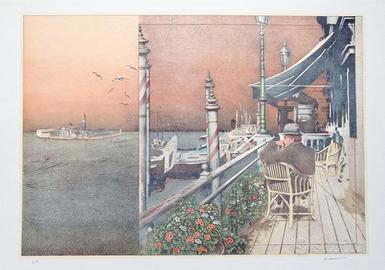 GIUSEPPE GIANNINI. Bella litografia firmata e num