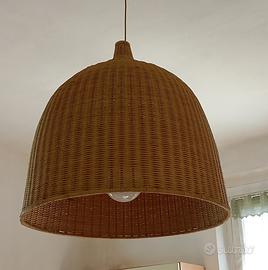 lampadario grosso paglia intrecciata 