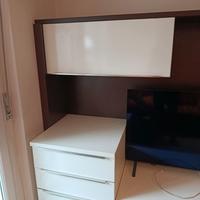 Arredamento mobile salotto bianco con pannello des