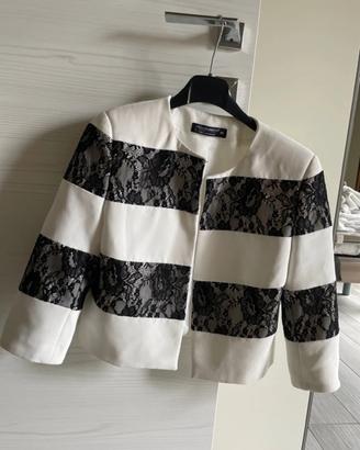 Giacchino donna bianco/nero con pizzo Rinascimento