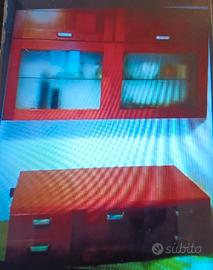 arredamento tinello colore ciliegio 3 pezzi