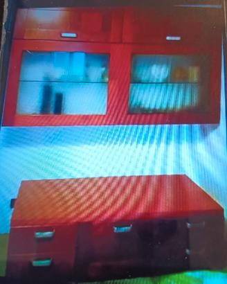 mobile  tinello colore ciliegio 3 pezzi