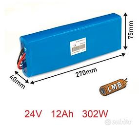 Pacco Batteria 24V 12Ah Litio per EBike