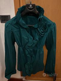 Camicia rouches verde Ottanio Rinascimento