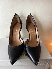 décolleté nere vera pelle Barca 38