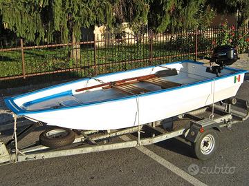 barca fondo piatto 3.2 mt con carrello