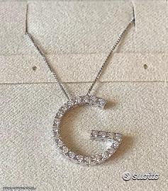 COLLANA LETTERA G IN ORO 18kt. E DIAMANTI NATURALI