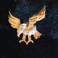 Stupenda spilla in oro giallo e oro bianco 18k 