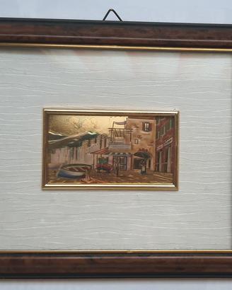 Quadro vintage artigianale Serie Oro porto