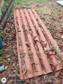 tettoia in alluminio colore arancione simil tegole