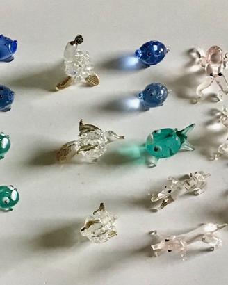 Animali in miniatura in vetro di Murano