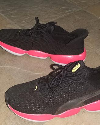 Scarpe sneakers puma nero corallo