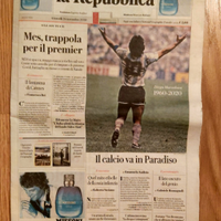 La Repubblica 26 novembre 2020 morte Diego Armando