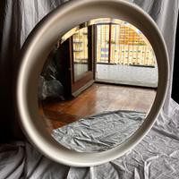 Coppia di specchi di legno con neon design anni 70