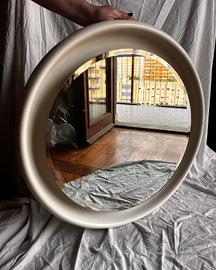 Coppia di specchi di legno con neon design anni 70