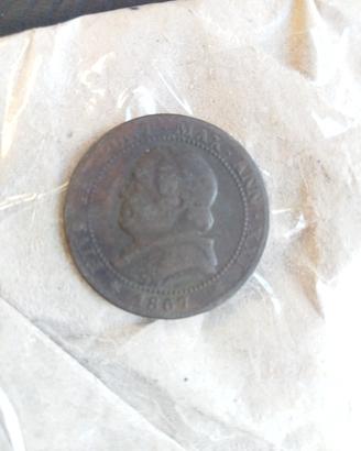 moneta da 1 soldo anno 1867