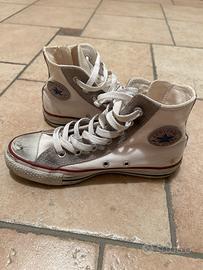 Converse ALL STAR cerniera lato bianco grigio .