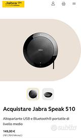 Speaker/cassa Jabra modello 510 bluetooth nuovo