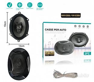 ALTOPARLANTI AUTO DA 600W OVALI COPPIA CASSE AUTO