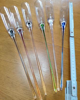 6 CALICI FLUTE CHAMPAGNE IN VETRO soffiato in 