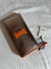 Portafoglio Nali argento e arancione con lettera i