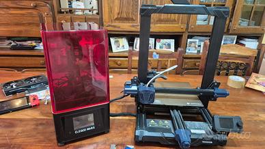 2 stampanti 3D a resina e filamento