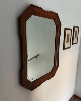 Specchio vintage cornice tono noce 82×63,5 cm