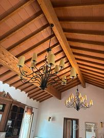 Due lampadari per soffitti alti e 9 applique